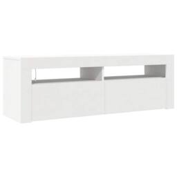 Berkfield Home TV Cabinet with LED Lights White 120x35x40 cm - Size: 120 x 35 x 40 cm - thumbnail 3