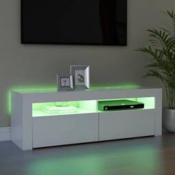 Berkfield Home TV Cabinet with LED Lights White 120x35x40 cm - Size: 120 x 35 x 40 cm - thumbnail 6