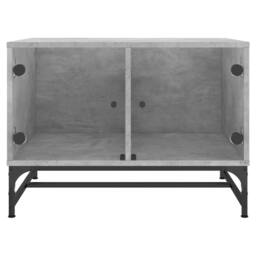 Berkfield Home Modern Coffee Table with Glass Doors Concrete Grey 68.5x50x50 cm - thumbnail 5