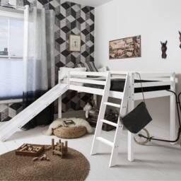 Nöa and Nani Moro Cabin Bed Midsleeper with Slide in White - Size: Single - thumbnail 1