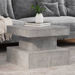 Berkfield Home Coffee Table with LED Lights Concrete Grey 50x50x40 cm - Size: 50 x 50 x 40 cm - thumbnail 1