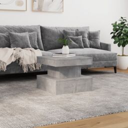 Berkfield Home Coffee Table with LED Lights Concrete Grey 50x50x40 cm - Size: 50 x 50 x 40 cm - thumbnail 4