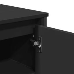 Berkfield Home Modern Bathroom Sink Cabinet Black 91x35x60 cm Engineered Wood - Size: 91 x 35 x 60 cm - thumbnail 7
