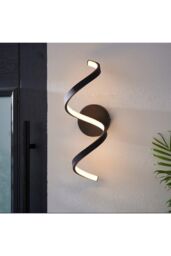 Netlighting Astral Modern Integrated LED Bathroom Wall Light Textured Black Warm White IP44 - thumbnail 3
