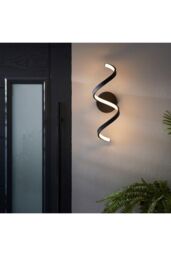 Netlighting Astral Modern Integrated LED Bathroom Wall Light Textured Black Warm White IP44 - thumbnail 2