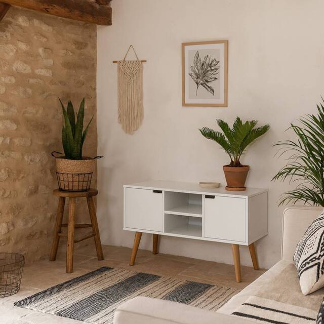 Wyld Haus Tokyo White Sideboard 2 Doors 2 Shelves - image 1