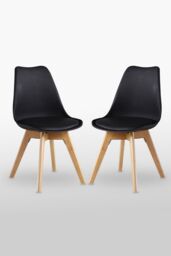 Life Interiors 'Round Lorenzo' Dining Set with a Table & Chairs Set of 2 in Black - thumbnail 3