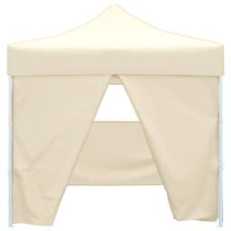 Berkfield Home Foldable Tent 3x3 m with 4 Walls Cream in Beige - thumbnail 1