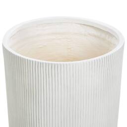 Wyld and Coco 45cm White Ribbed Fibre-Clay Outdoor Planter - thumbnail 3
