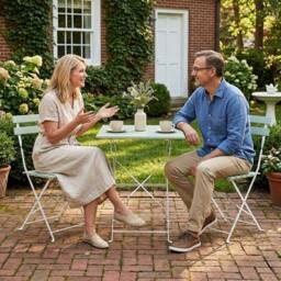 OUTSUNNY Outdoor Bistro Set Folding for 2 People White Green - thumbnail 1