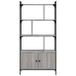 Berkfield Home Bookcase with Doors Grey Sonoma 76.5x30x154.5 cm Engineered Wood - thumbnail 5