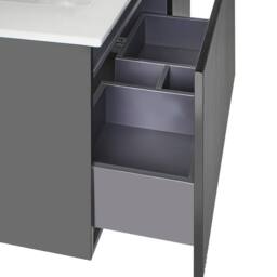 Wyld and Coco Black 100cm Wall-Mounted Vanity Unit with Built-In Ceramic Basin - thumbnail 8