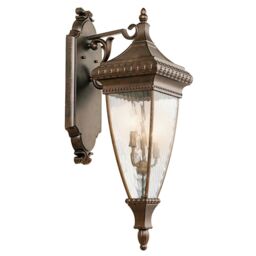Loops Outdoor IP44 3 Bulb Wall Light Brushed Bronze LED E14 60W - thumbnail 1