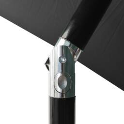 Berkfield Home Parasol with LEDs & Steel Pole Anthracite 2x3 m in Black - thumbnail 7