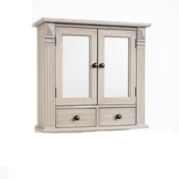 Melody Maison Wooden Mirrored Bathroom Cabinet in Natural