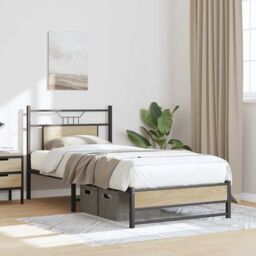 Berkfield Home Bed Frame without Mattress Sonoma Oak 90x200 cm Engineered Wood in Brown - thumbnail 5