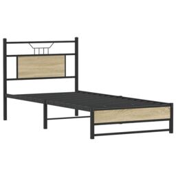 Berkfield Home Bed Frame without Mattress Sonoma Oak 90x200 cm Engineered Wood in Brown - thumbnail 3