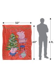 Hasbro Peppa Pig Christmas Fun Silky Touch Blanket 152x127cm in White - Size: 152x127 cm - thumbnail 5