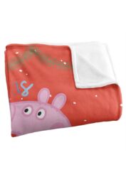 Hasbro Peppa Pig Christmas Fun Silky Touch Blanket 152x127cm in White - Size: 152x127 cm - thumbnail 3