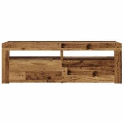 Berkfield Home Bedside Cabinets 2 pcs with LEDs Old Wood 60x35x40 cm in Brown - Size: 60 x 35 x 40 cm - thumbnail 6