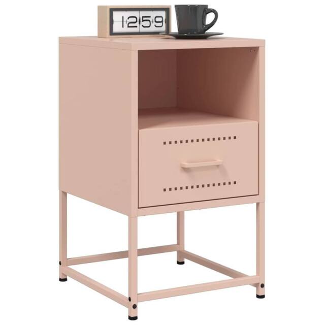 Berkfield Home Durable Bedside Cabinets 2 pcs Pink 36x39x60.5 cm Steel - image 1
