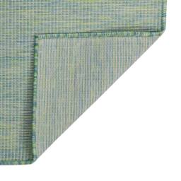 Berkfield Home Outdoor Flatweave Rug 200x280 cm Turquoise - Size: Medium - thumbnail 1
