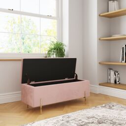 GFW Mystica Velvet Storage Ottoman in Pink - thumbnail 2