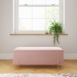 GFW Mystica Velvet Storage Ottoman in Pink - thumbnail 3