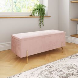 GFW Mystica Velvet Storage Ottoman in Pink - thumbnail 4