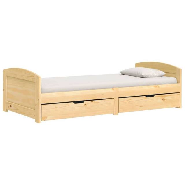 Berkfield Home Day Bed with 2 Drawers IRUN 90x200 cm Solid Wood Pine in Light Brown - image 1