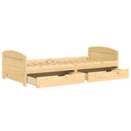 Berkfield Home Day Bed with 2 Drawers IRUN 90x200 cm Solid Wood Pine in Light Brown - thumbnail 5