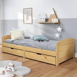 Berkfield Home Day Bed with 2 Drawers IRUN 90x200 cm Solid Wood Pine in Light Brown - thumbnail 2