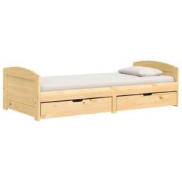 Berkfield Home Day Bed with 2 Drawers IRUN 90x200 cm Solid Wood Pine in Light Brown - thumbnail 1