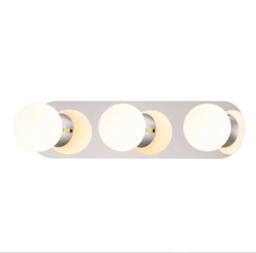 First Choice Lighting Iris - Chrome with Opal Glass IP44 Bathroom LED Wall light in Silver - thumbnail 1