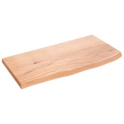 Berkfield Home Wall Shelf Light Brown 60x30x2 cm Treated Solid Wood Oak - Size: 60 x 30 x 2 cm - thumbnail 2