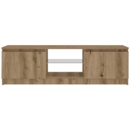 Berkfield Home TV Cabinet with LED Lights Artisian Oak 120x30x36 cm Engineered Wood in Brown - Size: 120 x 30 x 36 cm - thumbnail 7