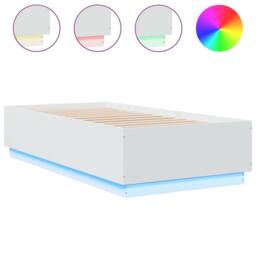 Berkfield Home Bed Frame with LED without Mattress White 75x190 cm Small Single - thumbnail 1