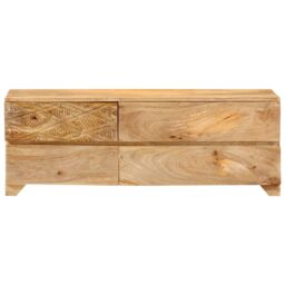 Berkfield Home TV Cabinet Solid Mango Wood 110x30x40 cm in Brown - Size: 110 x 30 x 40 cm - thumbnail 3