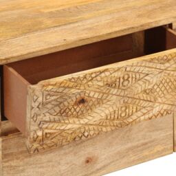 Berkfield Home TV Cabinet Solid Mango Wood 110x30x40 cm in Brown - Size: 110 x 30 x 40 cm - thumbnail 6