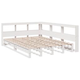 Berkfield Home Bookcase Bed without Mattress White 135x190cm Solid Wood Pine - Size: 135x190 cm - thumbnail 3