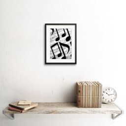 "Artery8 Wall Art Print Musical Notes Sheet Music Framed in Black - Size: W7"" x H9""" - thumbnail 2