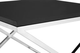 Orsina White & Black End Table, Modern Rectangular Side Table, Wood & Metal Side Table, Metal Bedside Table - thumbnail 3