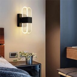 COMELY 10W Modern Indoor Wall Lights, Black Oval Acrylic Wall Lights, 3-Color - thumbnail 2