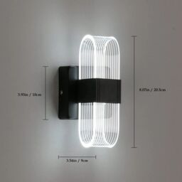 COMELY 10W Modern Indoor Wall Lights, Black Oval Acrylic Wall Lights, 3-Color - thumbnail 7