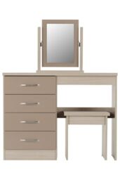 Seconique Nevada 4 Drawer Dressing Table Set in Taupe - thumbnail 2