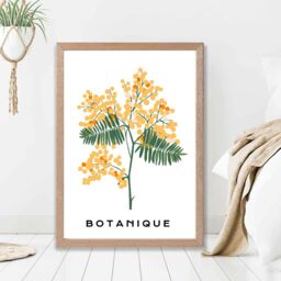ARTZE Yellow Mimosa Plant Flower Market Spring Framed Print SIZE: A3 with Oak Frame - Size: A4 - thumbnail 2