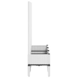 Berkfield Home Garden Planter with Trellis White 120x40x142 cm PP - Size: 120 x 40 x 142 cm - thumbnail 4
