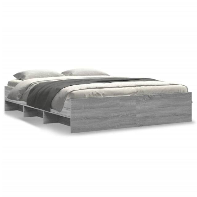 Berkfield Home Bed Frame Frame Grey Sonoma 150x200 cm King Size Wood - image 1