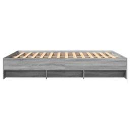 Berkfield Home Bed Frame Frame Grey Sonoma 150x200 cm King Size Wood - thumbnail 6