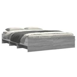 Berkfield Home Bed Frame Frame Grey Sonoma 150x200 cm King Size Wood - thumbnail 3